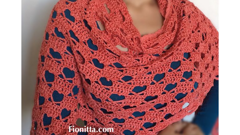 Crochet shawl “Hello March Shawl with hearts” or “A Hearty Hello” (part 2-video)