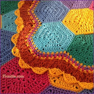 My rainbow crochet hexagon blanket