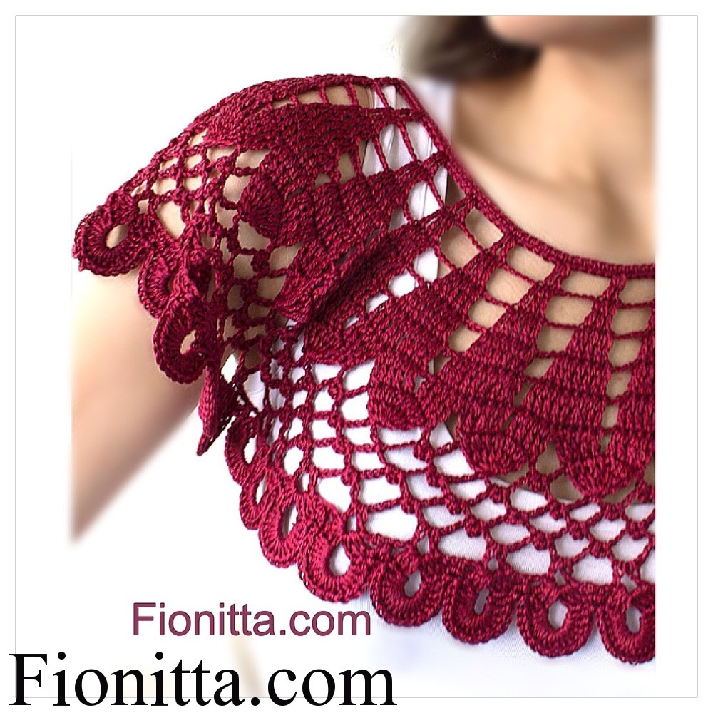 Crochet cherry collar